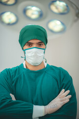 Fototapeta na wymiar professional surgeon doctor in uniform for working in hospital medicine operation room