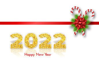 Obraz na płótnie Canvas Holiday gift card Happy New Year 2022