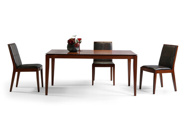 modern dining table isolated on white background