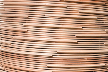 nature background of brown handicraft weave texture rattan surfac