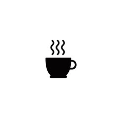 Hot coffee simple flat icon vector illustration