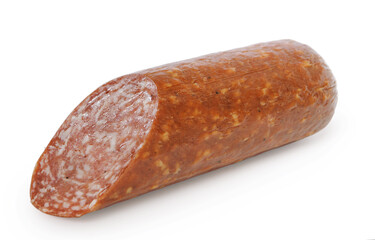 Smoked sausage isolated on white background