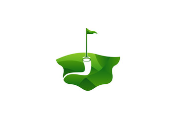 Golf course logo template. Golf sports.