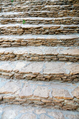 View of the stone steps. Street of the grono village.