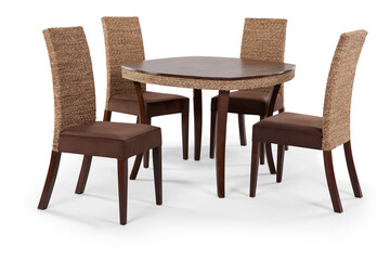 modern dining table isolated on white background