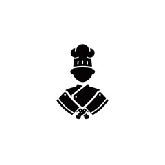 Chef simple flat icon vector illustration