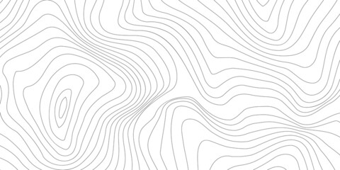 Topographic line wavy pattern, map contour outline curve background top view.