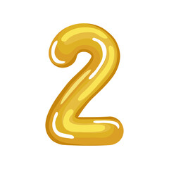 number two of golden color