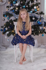 girl in a christmas dress