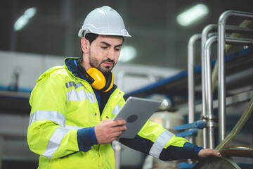 professional technician engineer working to control electrical power and safety service