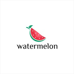 Fototapeta premium fresh fruit watermelon logo vector template