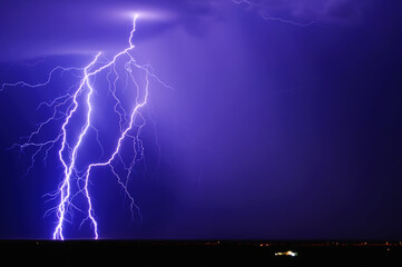 Purple Lightning Over Tonopah Arizona 2013