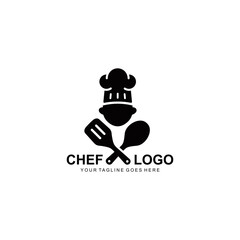Chef logo simple flat icon vector illustration