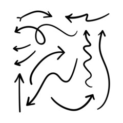 Arrow doodle collection. Hand drawn arrows.