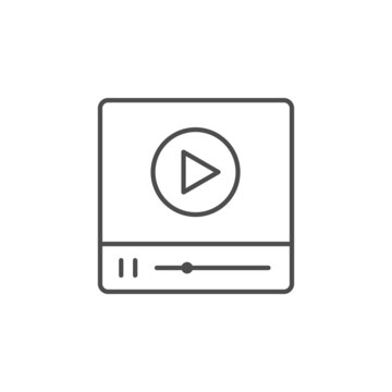 Video player line outline icon