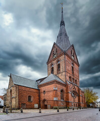 Obraz premium Kirche St Marien in Flensburg im Oktober 2021