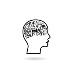 Brain idea concept icon isolated on white
