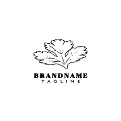 cilantro logo cartoon icon design template black isolated graphic illustration