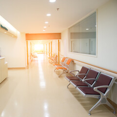 Empty nurses station in a hospital.