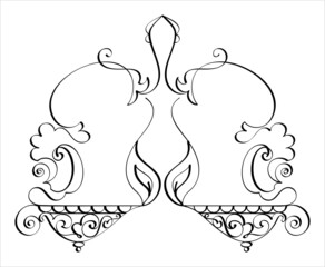 Diwali Diya Pen Ink Style M_2110094