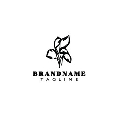 Fototapeta premium cilantro logo cartoon icon design template black isolated creative illustration