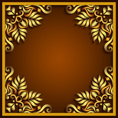 Abstract vector ornamental nature color vintage frame.