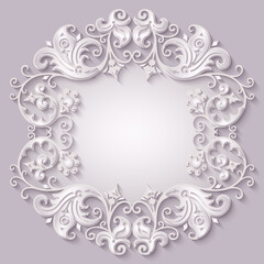 Abstract vector ornamental nature vintage frame.