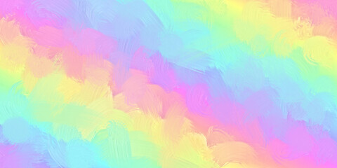 Abstract Acrylic and Watercolor Painting, Pastel Rainbow