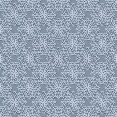 Ornamental pattern. The pattern is in the Arabic style in shades of blue.