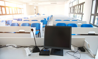 Empty college classroom in university