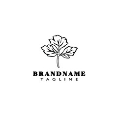 cilantro logo cartoon icon design template black isolated vector flat