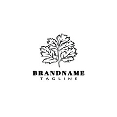 cilantro logo cartoon icon design template black cute vector illustration