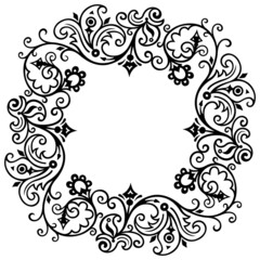 Floral hand drawn vector vintage border.