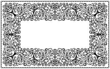 Floral hand drawn vector vintage border.