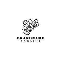 cilantro logo cartoon icon design template black vector