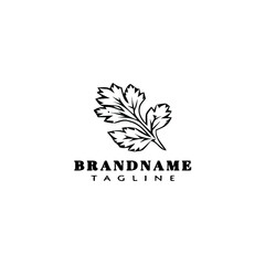 cilantro logo hand drawn icon design template black isolated vector illustration