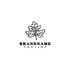 Fototapeta premium cilantro logo cartoon icon design hand drawn black isolated vector illustration