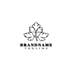 cilantro logo cartoon icon design template hand drawn isolated vector illustration