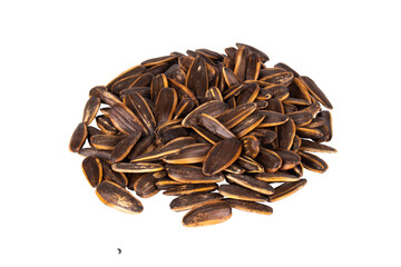 sunflower seeds pile isolated on white background