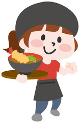 二頭身_飲食業のスタッフ