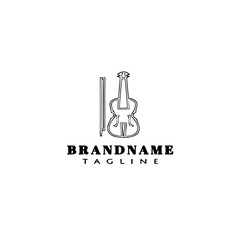 violin logo cartoon icon design template black isolated vector illustration