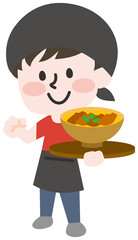 二頭身_飲食業のスタッフ