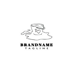 cleaning bucket logo cartoon design template icon black isolated vector