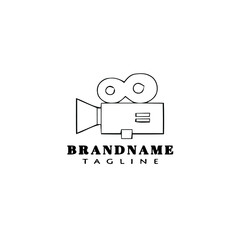 movie film camera logo cartoon icon design template black isolated vector