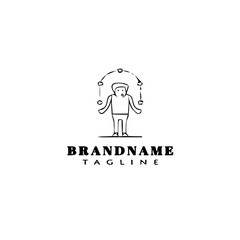 circus logo cartoon icon design template black isolated illustration