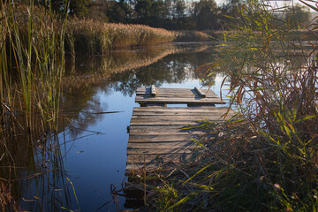 
Wooden bridge in the lake