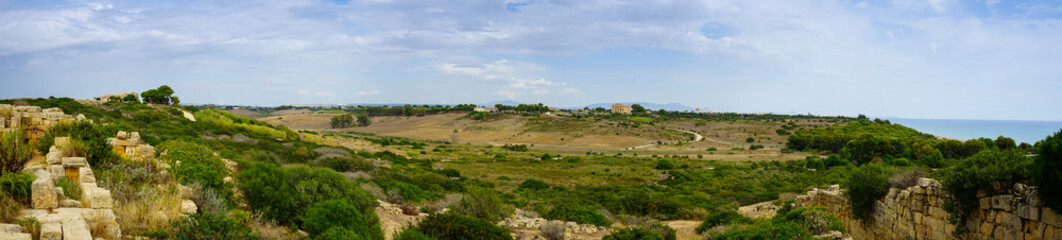 Selinunte Archelogical park panoramic view, Trapani, Sicily, Italy