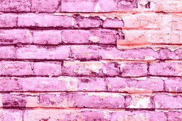 Texture of a brick wall with cracks and scratches which can be used as a background