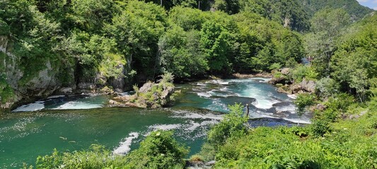 Una River, cascades on the Una River, Una National Park. Bosnia and Herzegovina.
