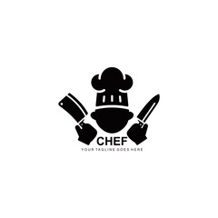 Chef logo simple flat icon vector illustration